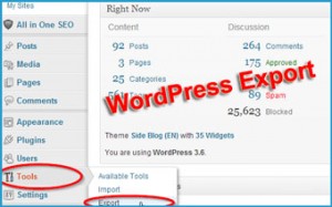 wordpress-export-content